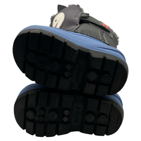 Cat & Jack Grey Blue Wolf Winter Boots Thermometer Waterproof Shoes Boys, Size 5 - Picture 5 of 5